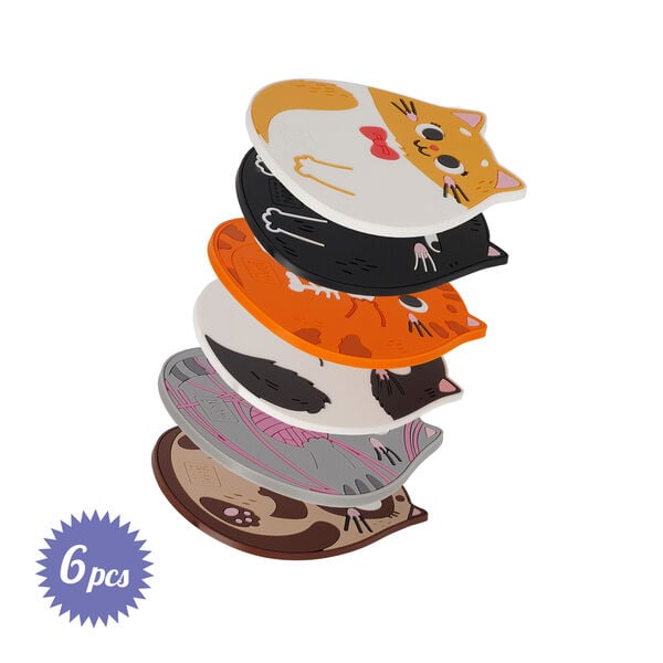 Set of Six Coasters - The Coaster Club - Kitty Set of Six Coasters - The Coaster Club - Kitty