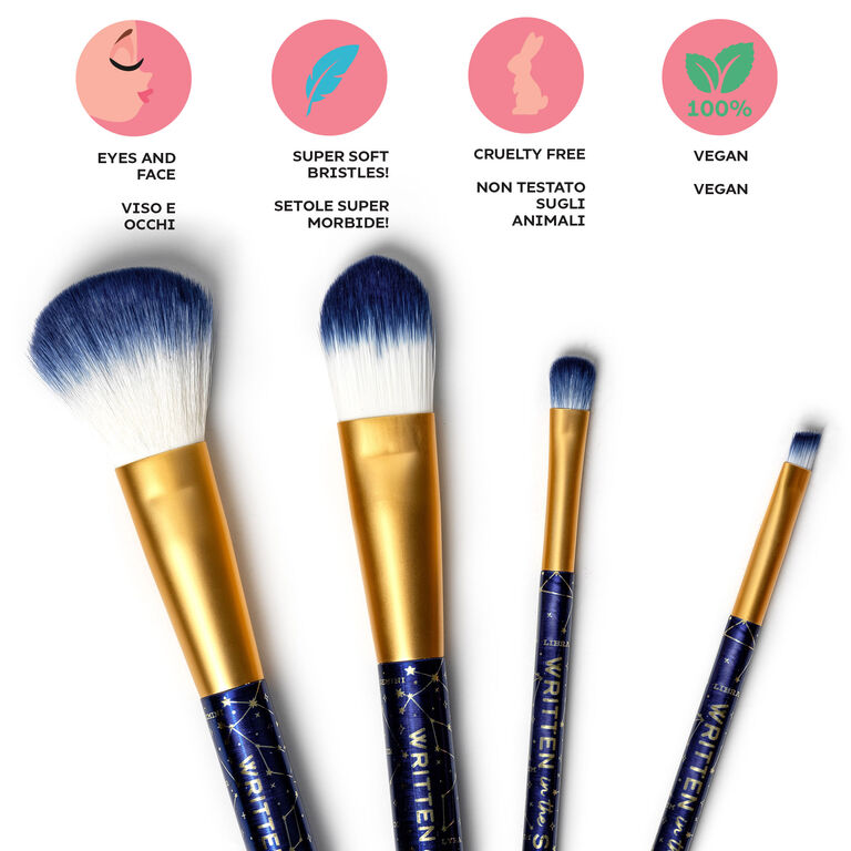 Set of 4 Stars Makeup Brushes - Oh My Glow!