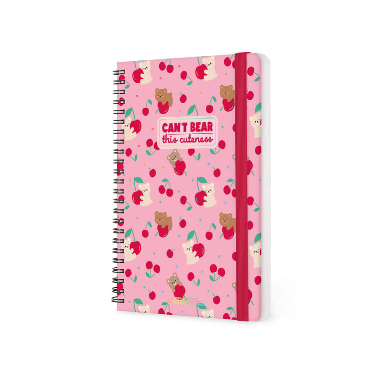16-Month Weekly Diary for 2026/2027 - Teddy Bear Pink - Spiral-Bound - Large