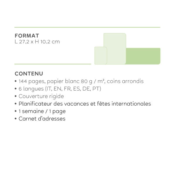 Agenda de Bureau 12 Mois - Desk Planner - 2027