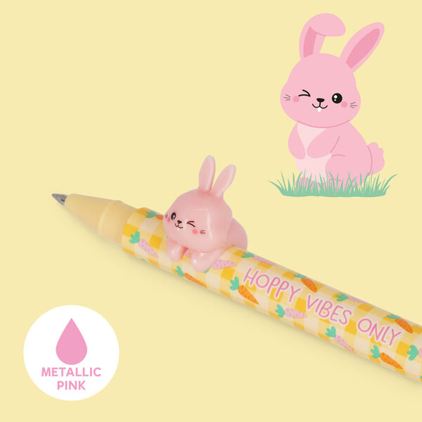 Set di 2 Penne Gel con Animaletto Decorativo - Lovely Friends - Hoppy Easter