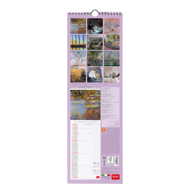 Wandkalender 2027 - 16 x 49 cm - Monet Wandkalender 2027 - 16 x 49 cm - Monet