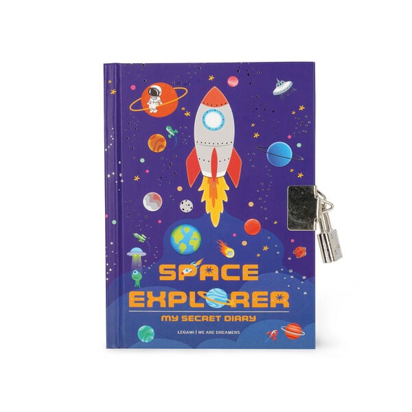 Secret Diary with Padlock and Illustrated Hard Cover - Space - My Secret Diary