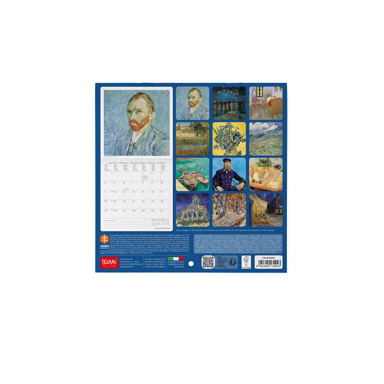 Calendario da Parete 2027 - 18 x 18 cm - Vincent Van Gogh