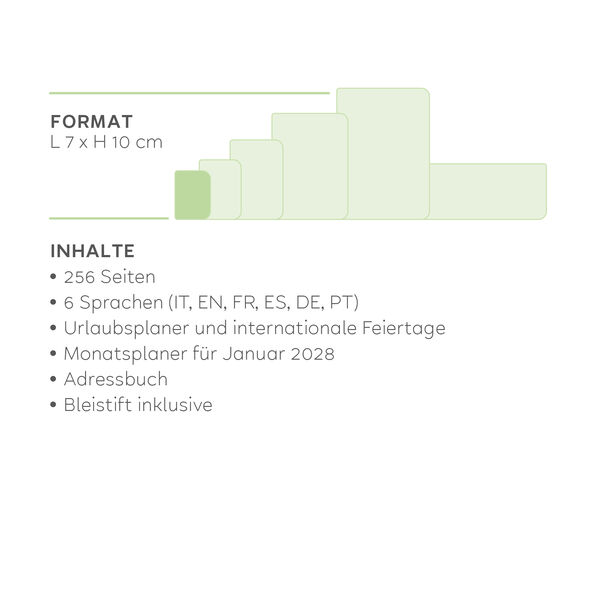 Terminplaner für 12 Monate - 2 Tage pro Seite Mini 2027 - Eclectic Blue