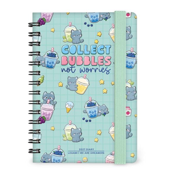 Agenda 12 Mesi Settimanale Small Spiralata 2027 - Kitty Bubble Tea