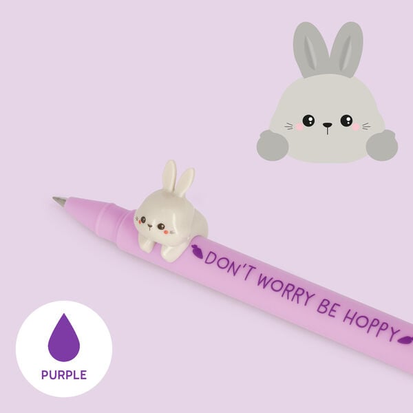 Penna Gel con Animaletto Decorativo Bunny "Don't Worry Be Hoppy" - Lovely Friends Penna Gel con Animaletto Decorativo Bunny "Don't Worry Be Hoppy" - Lovely Friends