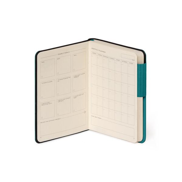 Lined Notebook with Monochrome Soft Cover - Malachite Green - My Notebook