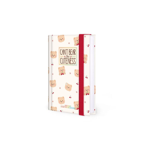 Agenda 12 Mesi Giornaliera Fotografica Small 2027 - Teddy Bear White