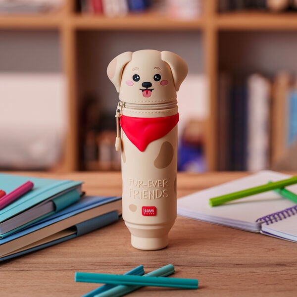 2-in-1 Soft Silicone Pencil Case - Kawaii - Golden 2-in-1 Soft Silicone Pencil Case - Kawaii - Golden