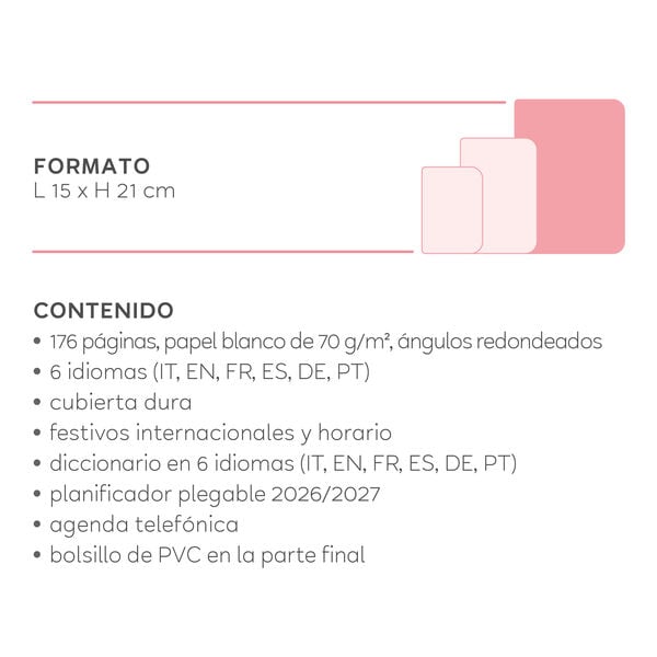 Agenda Semanal 2026/2027 16 Meses - Bee - Con Espiral - Large