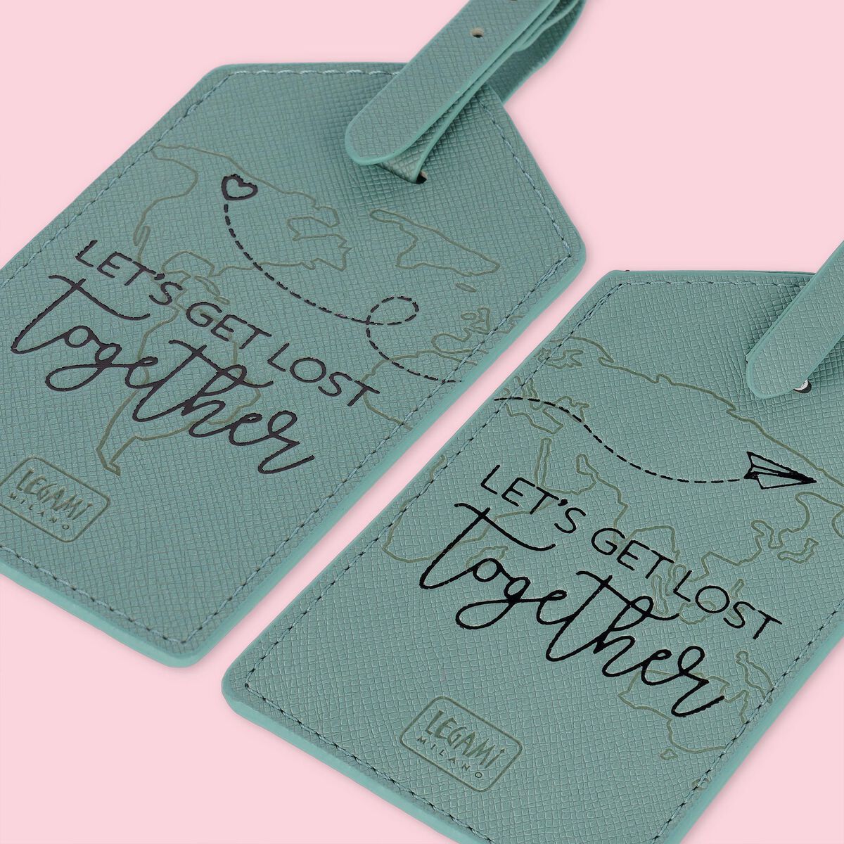 Set of 2 Luggage Tags - Let's Get Lost Together, , zoo