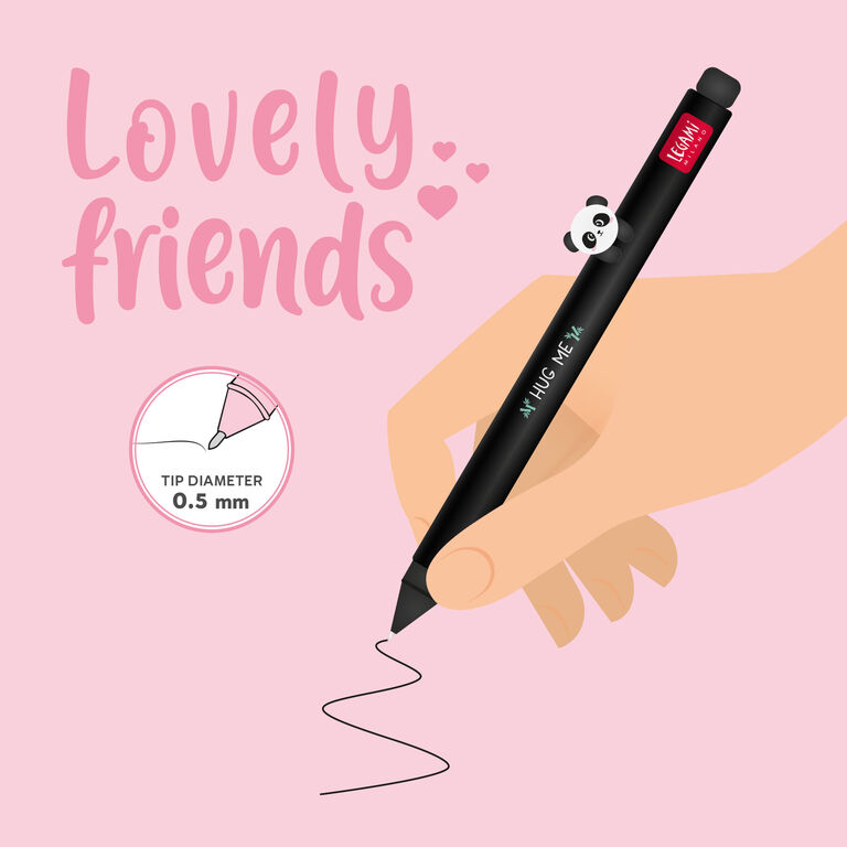 Gel Pen with "Hug Me" Panda Animal Decoration - Lovely Friends