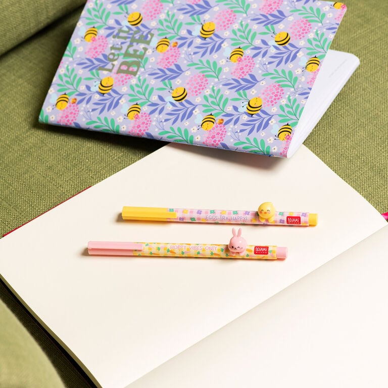 Set of 2 Gel Pens with Animal Decoration - Lovely Friends - Hoppy Easter