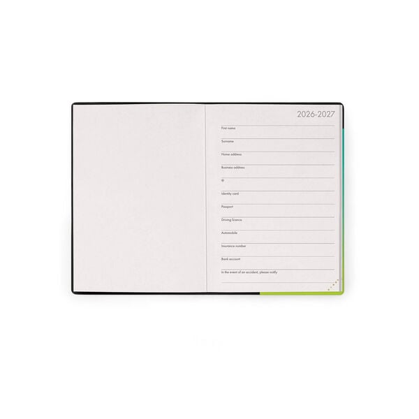 Agenda Semanal 2026/2027 16 Meses - Shades of Green - Small Con Libreta
