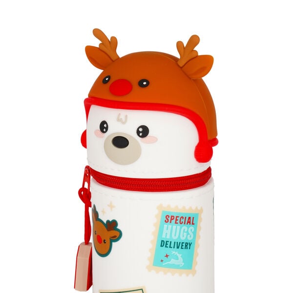 Astuccio di Natale 2 in 1 in Silicone Polar Bear - Kawaii