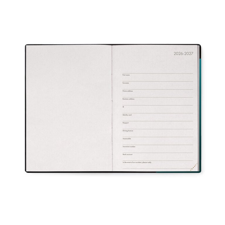 16-Month Medium Daily Diary for 2026/2027 - Deep Teal