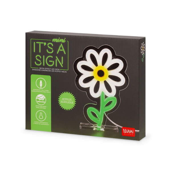 Mini Neon-Effect LED Sign - It's a Sign Mini - Daisy Mini Neon-Effect LED Sign - It's a Sign Mini - Daisy