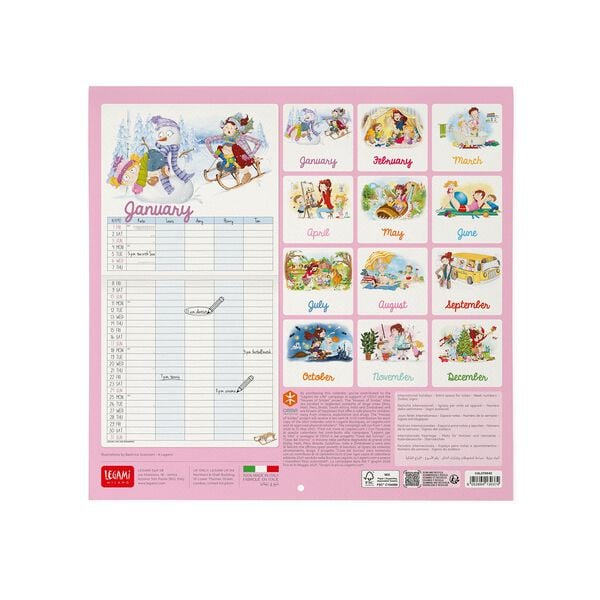 Calendario da Parete 2027 - 30 x 29 cm - Super Mum