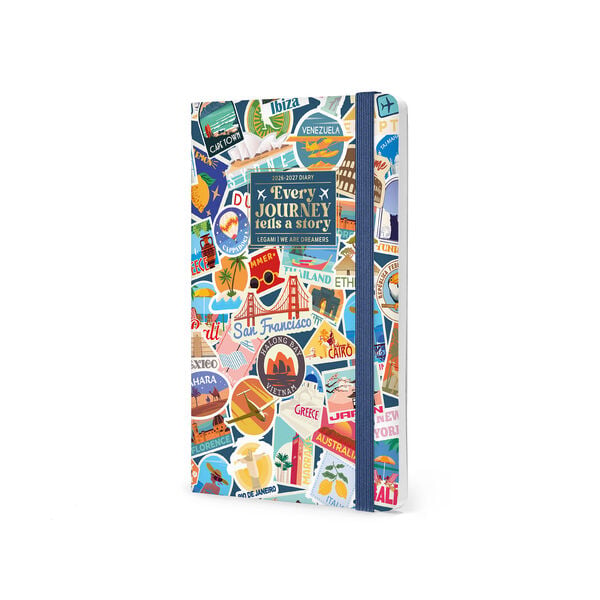 Agenda Semanal Fotográfica 2026/2027 16 Meses - Travel Stickers - Medium