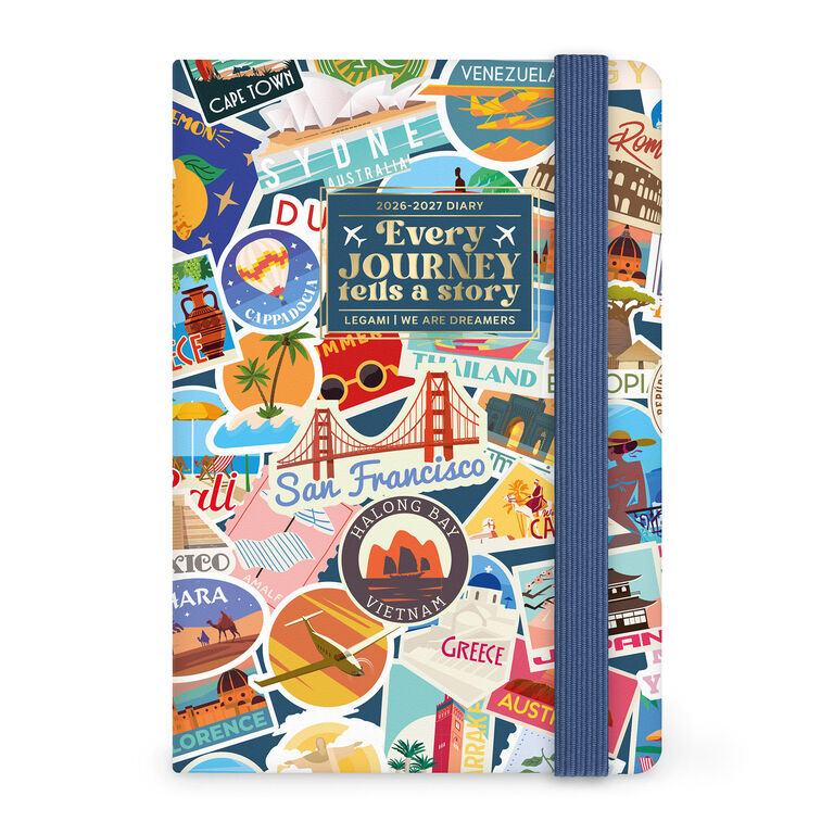 Agenda 2026/2027 Settimanale Fotografica 16 Mesi - Travel Stickers - Con Notebook - Small
