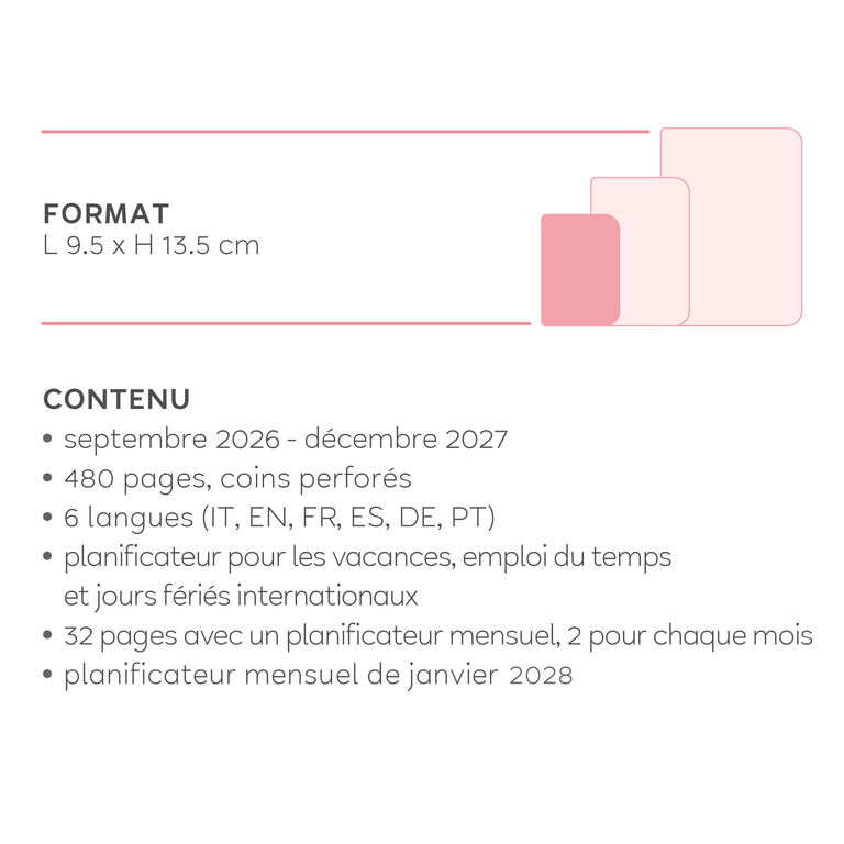 Agenda 2026/2027 Journalier 16 Mois - Raspberry Jam - Small