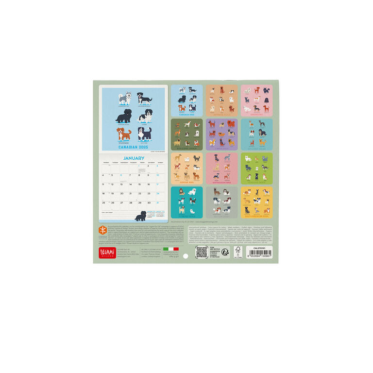Calendario da Parete 2027 - 18 x 18 cm - Dogs of the World Calendario da Parete 2027 - 18 x 18 cm - Dogs of the World