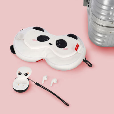 Panda Travel Pillow and Panda wireless Earbuds Set