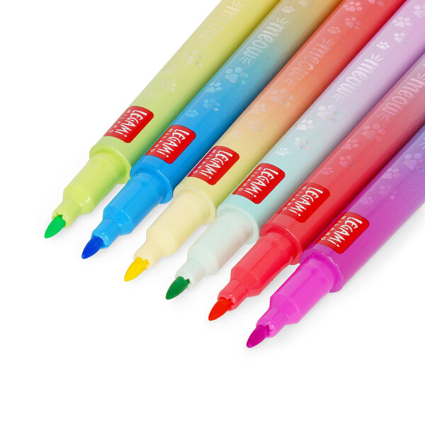 Set of 6 Dual-Tip Layering Markers - Meow
