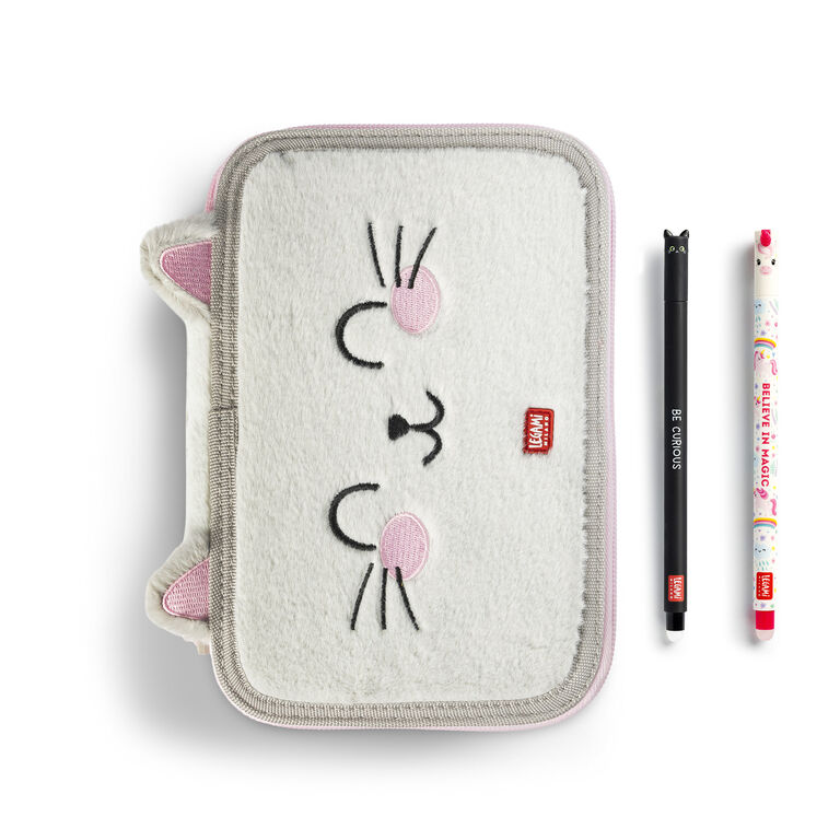 Astuccio 3 Scomparti - Kitty + 2 Penne Cancellabili