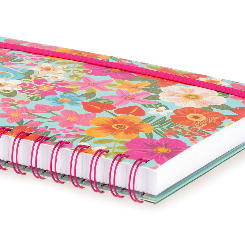 Lined Spiral Notebook - A5 Sheet - Large HAPPY FLOWERS 