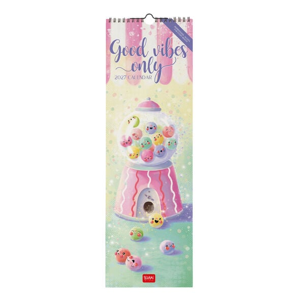 Calendario da Parete 2027 - 16 x 49 cm - Good Vibes Only
