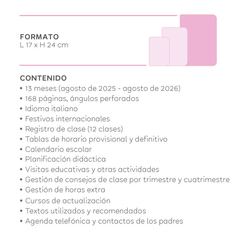 Agenda Docente Semanal 2025/2026 13 Meses - Aura