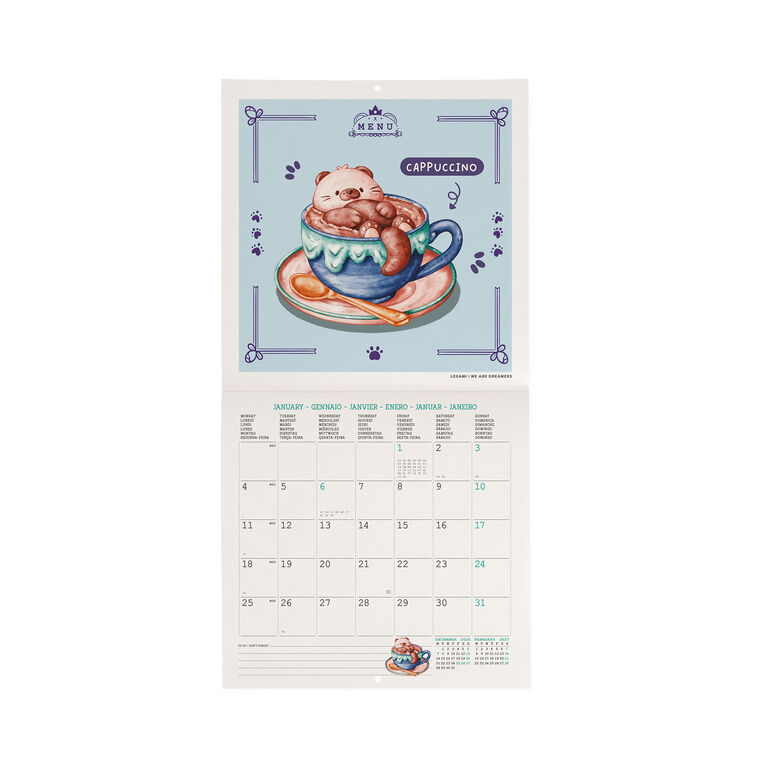 Calendario da Parete 2027 - 18 x 18 cm - Cutie Foodie Calendario da Parete 2027 - 18 x 18 cm - Cutie Foodie