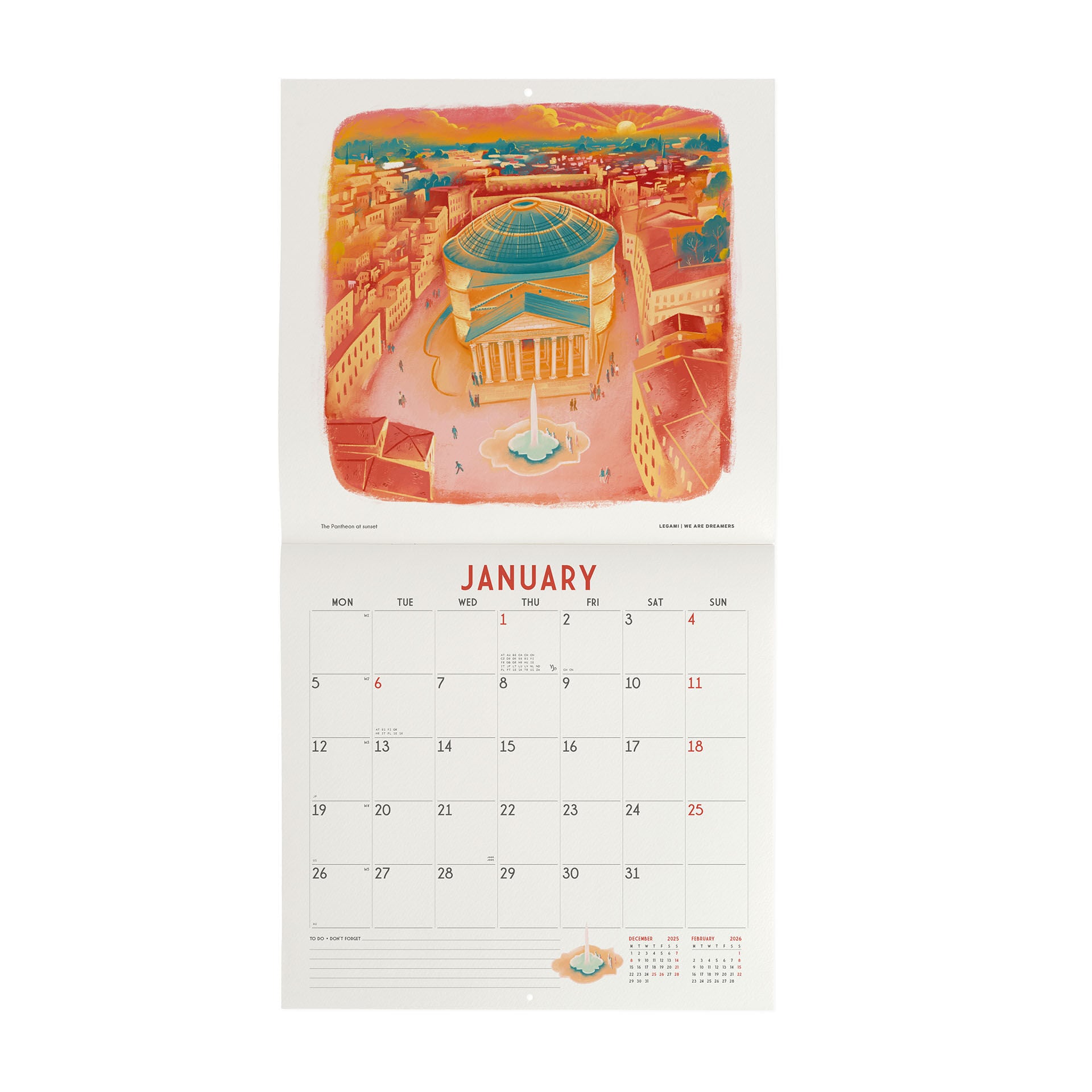 2026 Wall Calendar - 30 x 29 cm