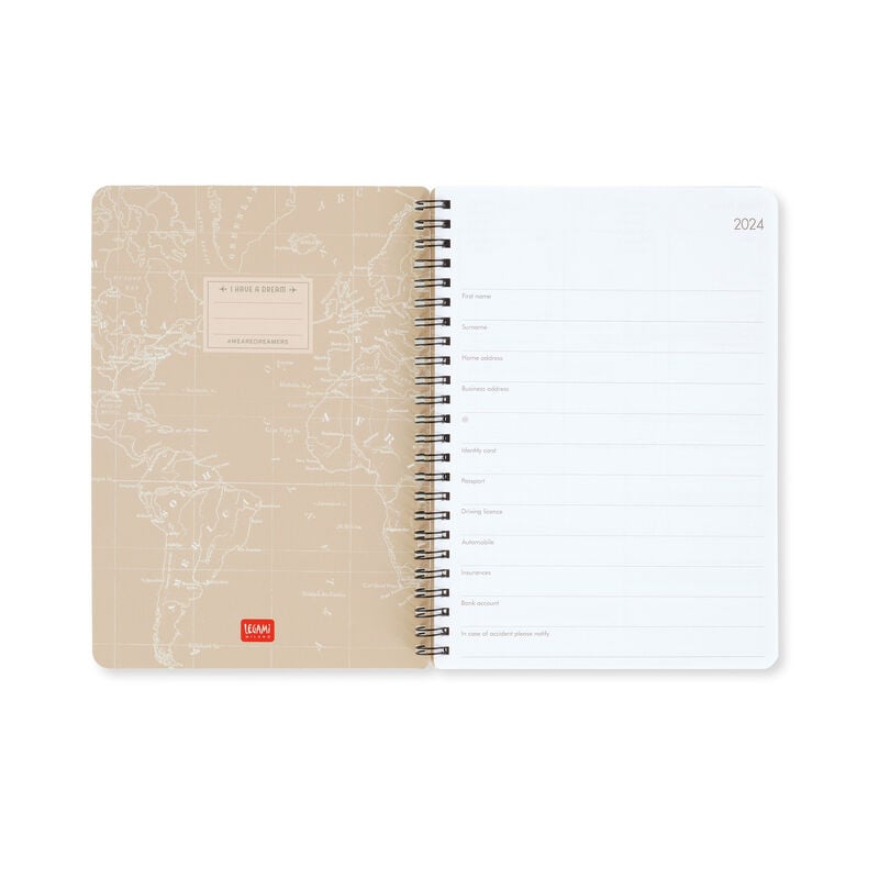 12-Month Weekly Diary - Large - Spiral Bound - 2024, , zoo