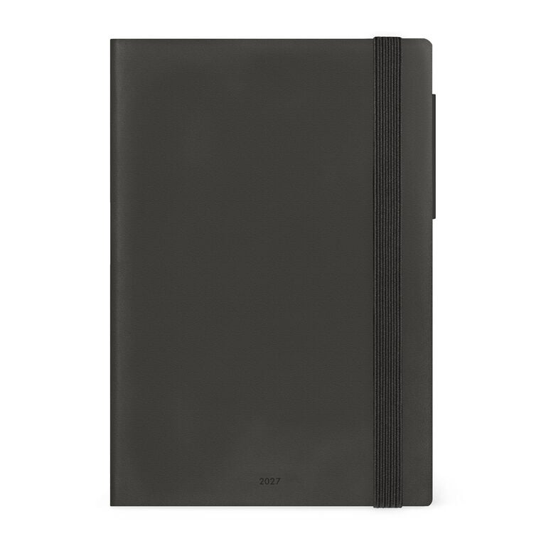 Terminplaner für 12 Monate 1 Tag pro Seite Medium 2027 - Black Suit
