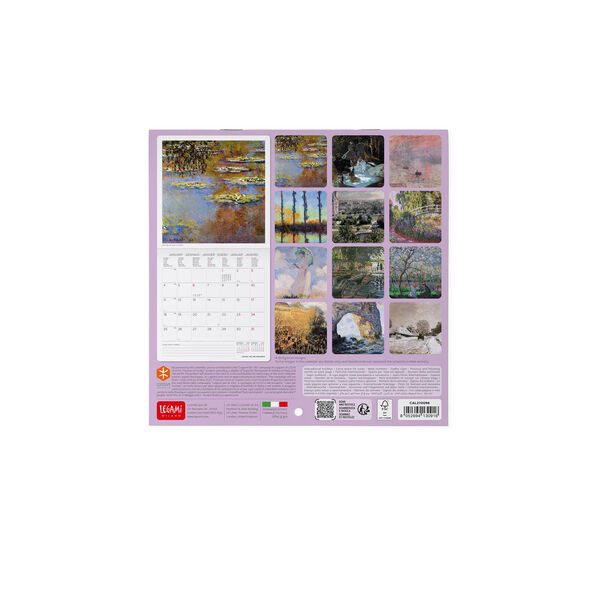 Calendario da Parete 2027 - 18 x 18 cm - Claude Monet