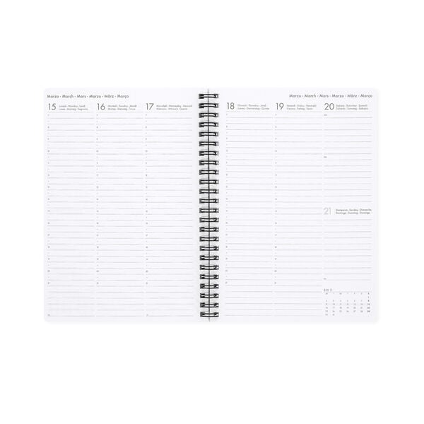 Agenda Semanal 2026/2027 16 Meses - Flowers - Con Espiral - Large
