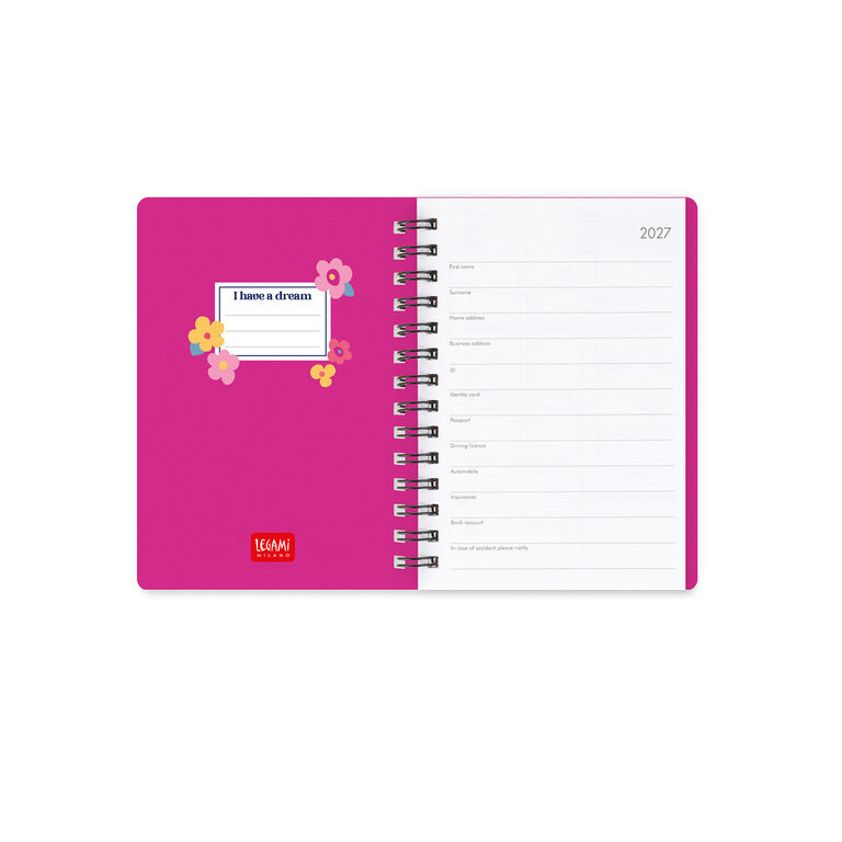 Agenda 12 Mesi Settimanale Small Spiralata 2027 - Flowers Agenda 12 Mesi Settimanale Small Spiralata 2027 - Flowers