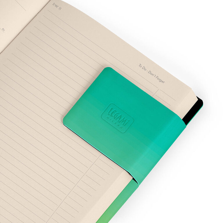 16-Month Small Weekly Diary for 2026/2027 - Shades of Green - With Notebook