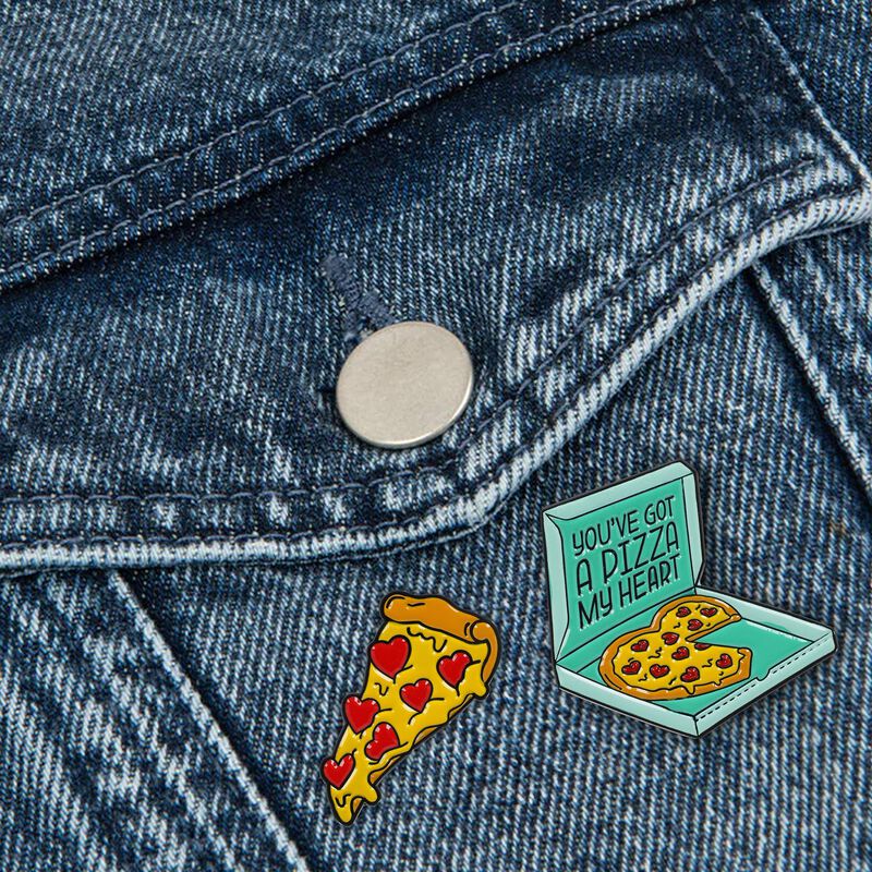 Set of 2 Enamel Metal Pins - Pin Your Style! PIZZA