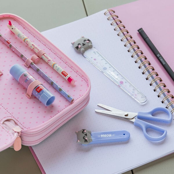 Pencil Case with Three Compartments - 3, 2, 1... Triple Fun - Kitty Pencil Case with Three Compartments - 3, 2, 1... Triple Fun - Kitty
