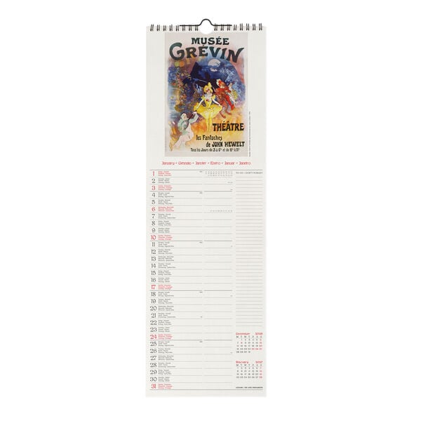 Calendario da Parete 2027 - 16 x 49 cm - Belle Époque