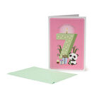Greeting Card - Happy Birthday - Little Girls - 7 Years, , zoo