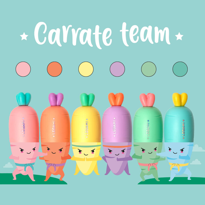 Set Of 6 Mini Highlighters - Carrate Team 