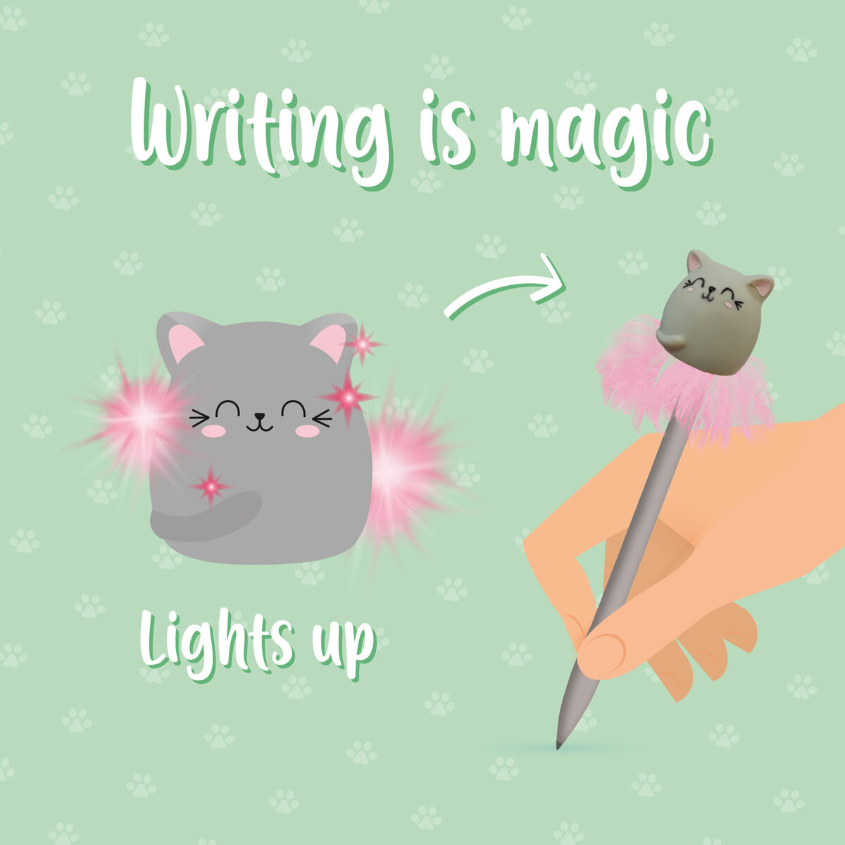 Penna a Sfera Luminosa - Writing is Magic, , zoo