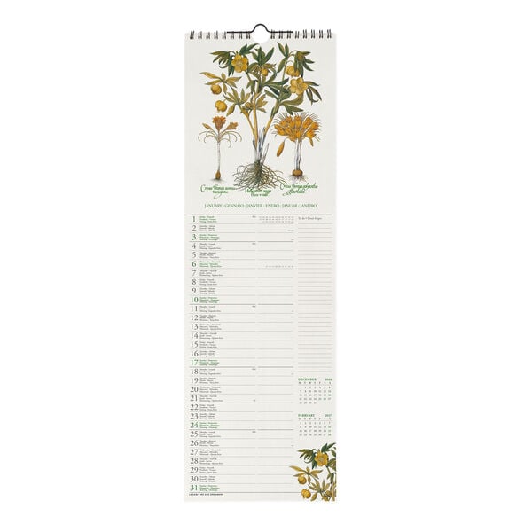 Calendario da Parete 2027 - 16 x 49 cm - Herbarium