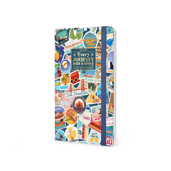 Agenda 12 Mesi Settimanale Fotografica Medium 2027 - Travel Stickers
