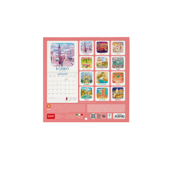 Calendario da Parete 2027 - 18 x 18 cm - Italy